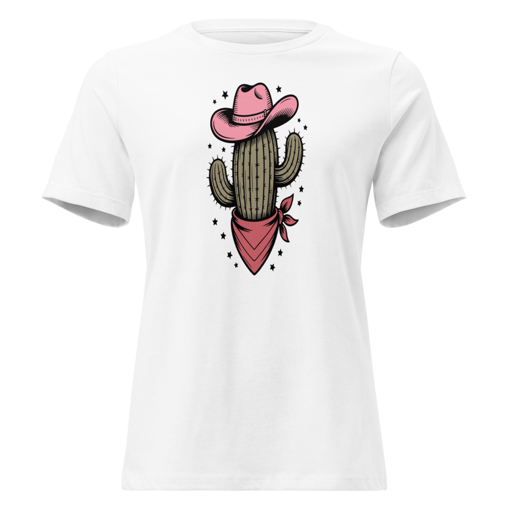 Cactus con sombero y pañuelo color rosa