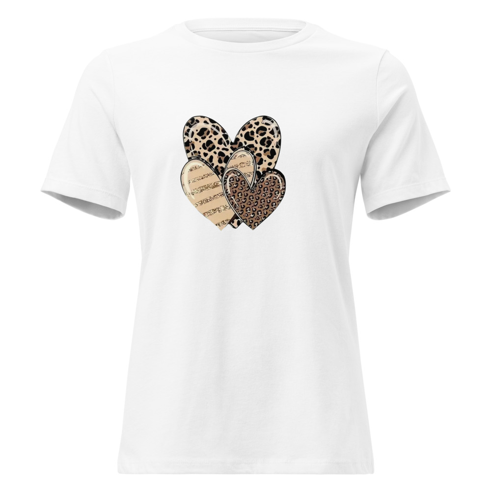 Tres corzonnes cafes con estampado